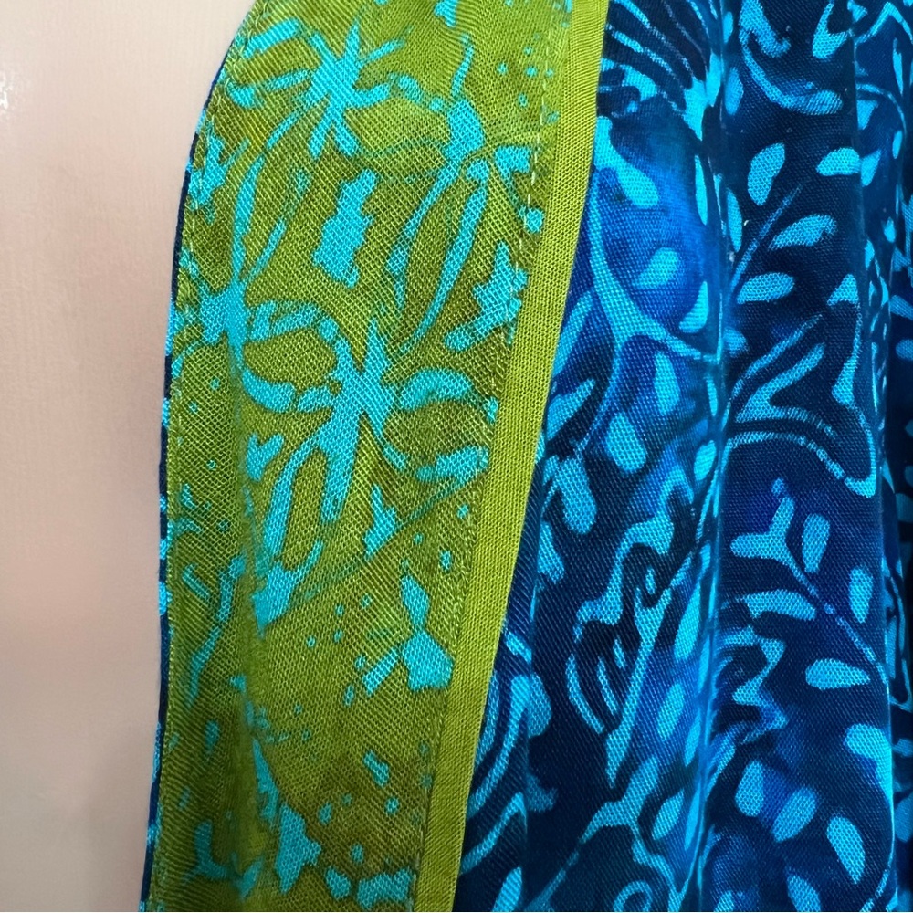 NWT SOFT SURROUNDINGS Islamorada Blue Green Koi Fish Open Cardigan Boho Resort - Picture 3 of 9